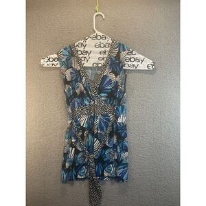 Susan Lawrence Sleeveless‎ V-Neck Top Blouse Size Large Asymmetrical